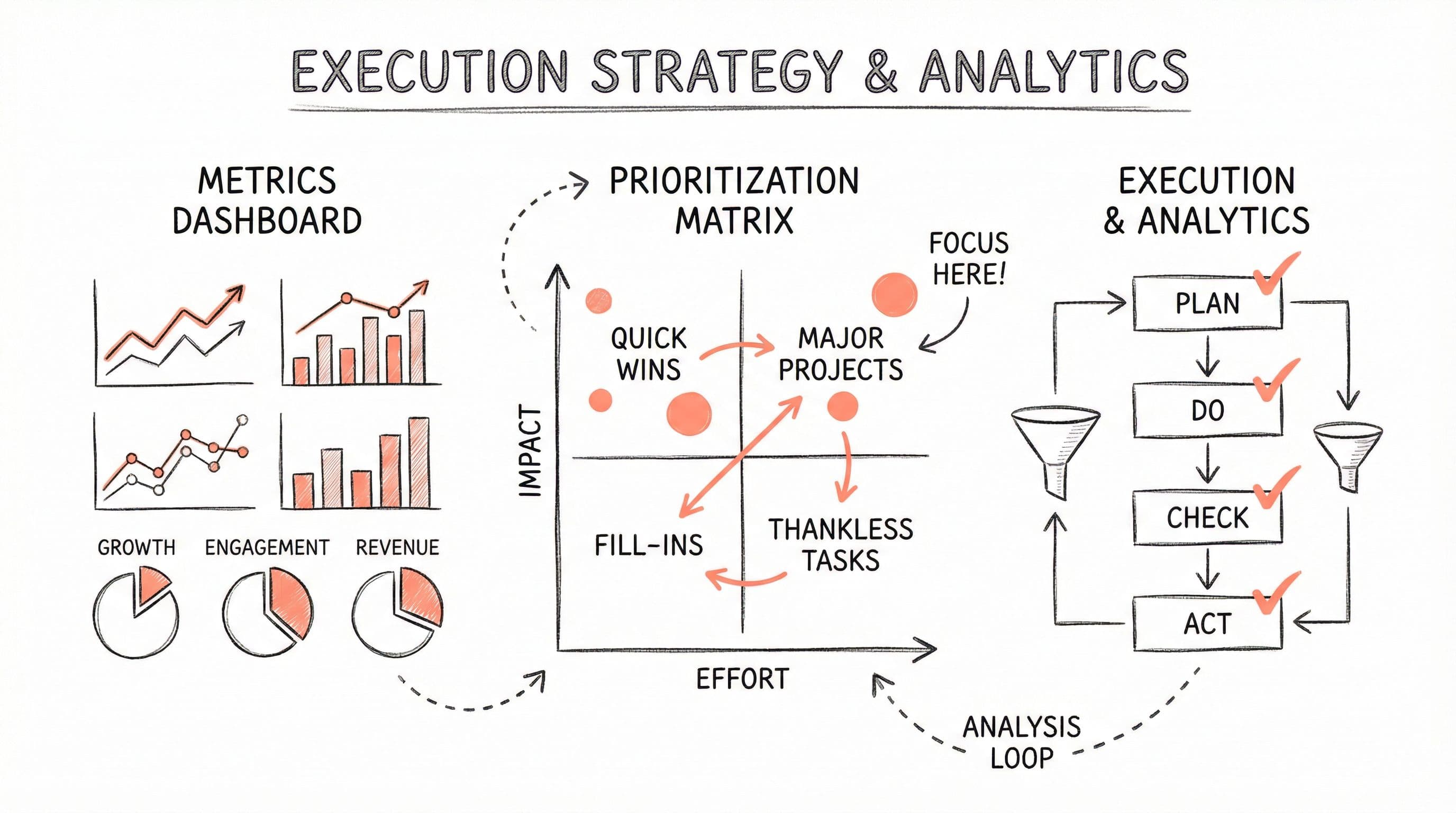 Execution and metrics preparation - charts and prioritization illustration